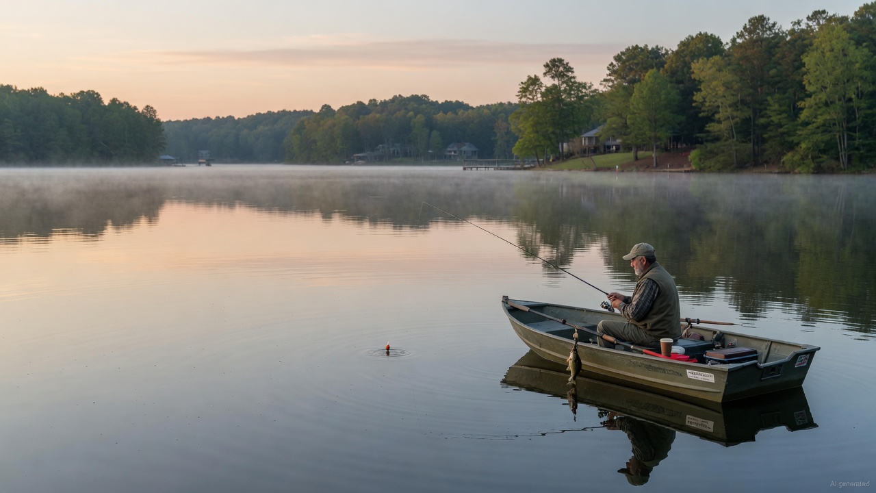 Lake Johnson fishing