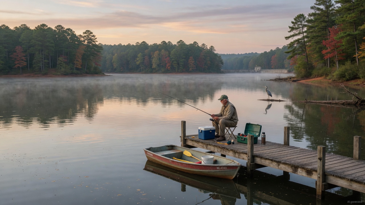 Lake Michie fishing